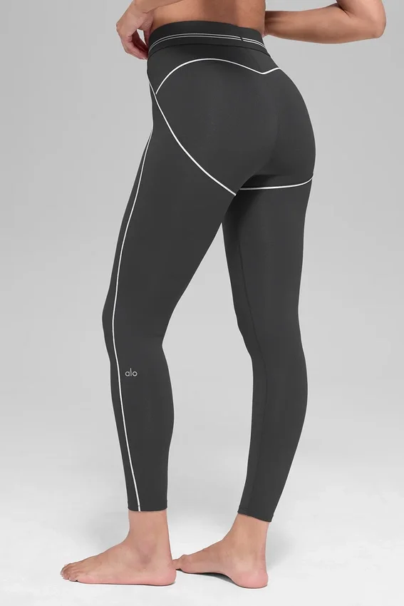 High-Waist Airbrush 7/8 Heart Throb Tights – antrasitt/hvit