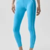 High-Waist Airbrush 7/8 Heart Throb Tights – azurblå/hvit