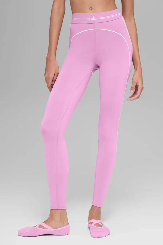 High-Waist Airbrush 7/8 Heart Throb Tights – Candy Heart-rosa/hvit