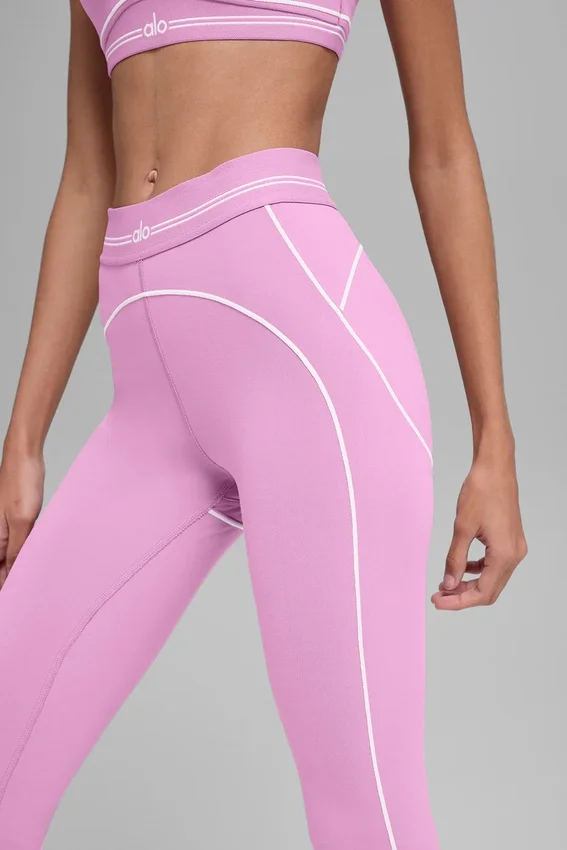 High-Waist Airbrush 7/8 Heart Throb Tights – Candy Heart-rosa/hvit