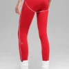 High-Waist Airbrush 7/8 Heart Throb Tights – knallrød/hvit