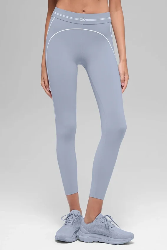 High-Waist Airbrush 7/8 Heart Throb Tights – Winter Frost/hvit