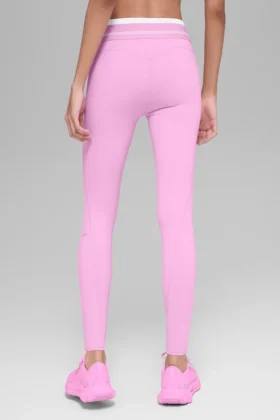 High-Waist Airbrush 7/8 Tights – «Better Together» – Candy Heart Pink/Whi