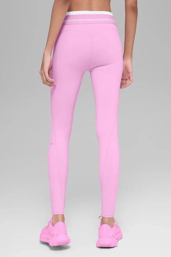 High-Waist Airbrush 7/8 Tights – «Better Together» – Candy Heart Pink/Whi
