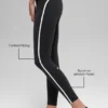 High-Waist Airbrush 7/8-tights med Race Pace-passform – svart/hvit