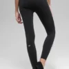 High-Waist Airbrush 7/8-tights med Race Pace-passform – svart/hvit