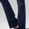 High-Waist Airbrush Bootcut Tights – Navy