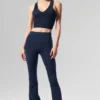 High-Waist Airbrush Bootcut Tights – Navy