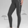 High-Waist Airbrush Heart Throb Tights – antrasitt/hvit