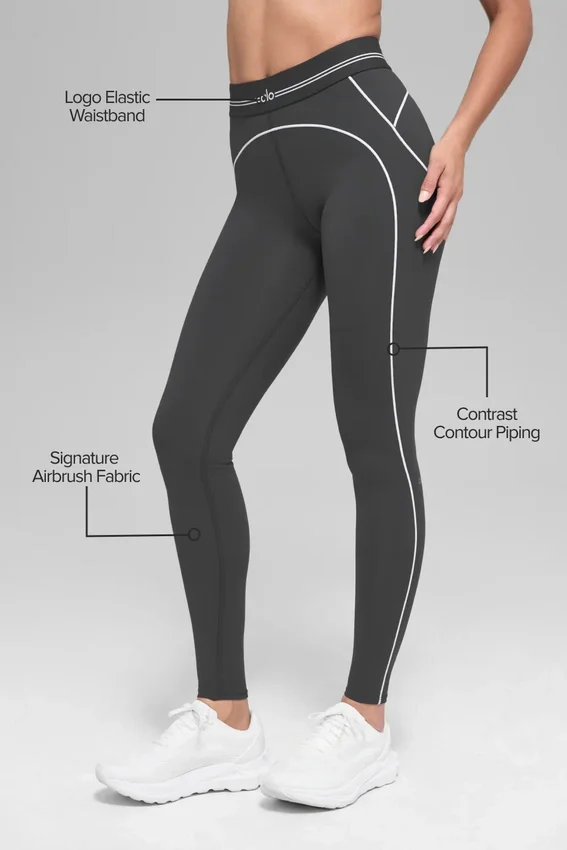 High-Waist Airbrush Heart Throb Tights – antrasitt/hvit
