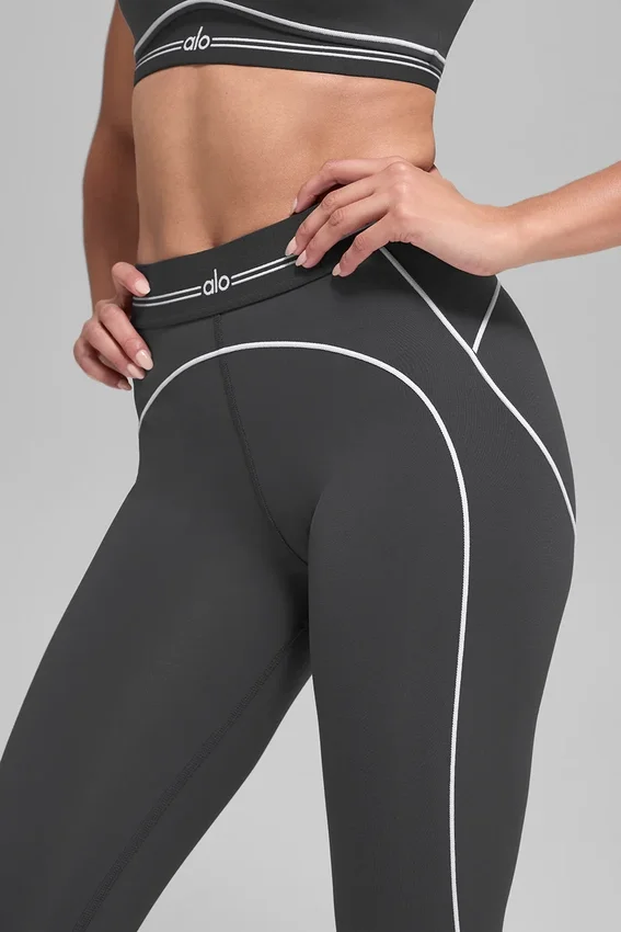 High-Waist Airbrush Heart Throb Tights – antrasitt/hvit