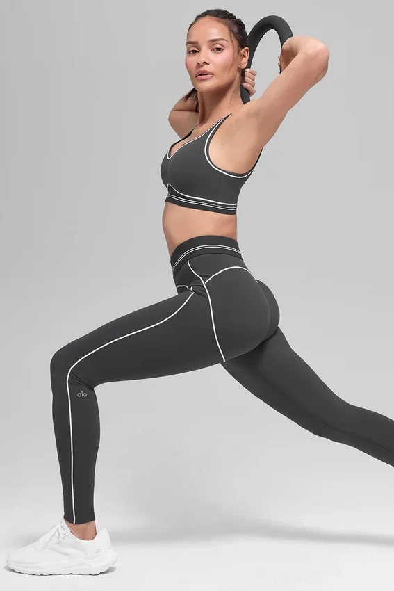 High-Waist Airbrush Heart Throb Tights – antrasitt/hvit