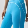 High-Waist Airbrush Heart Throb Tights – azurblå/hvit