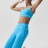 High-Waist Airbrush Heart Throb Tights – azurblå/hvit