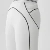 High-Waist Airbrush Legging med hjerteprint – hvit/svart