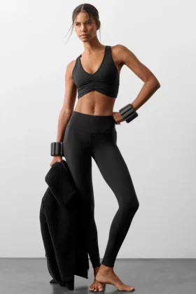 High-Waist Airbrush Legging – svart