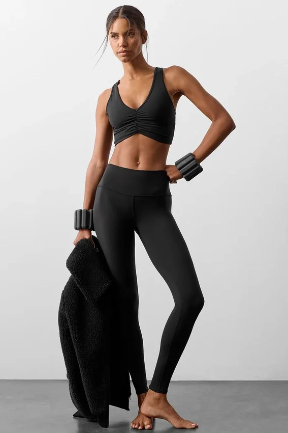 High-Waist Airbrush Legging – svart