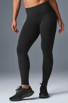 High-Waist Airbrush Legging – svart