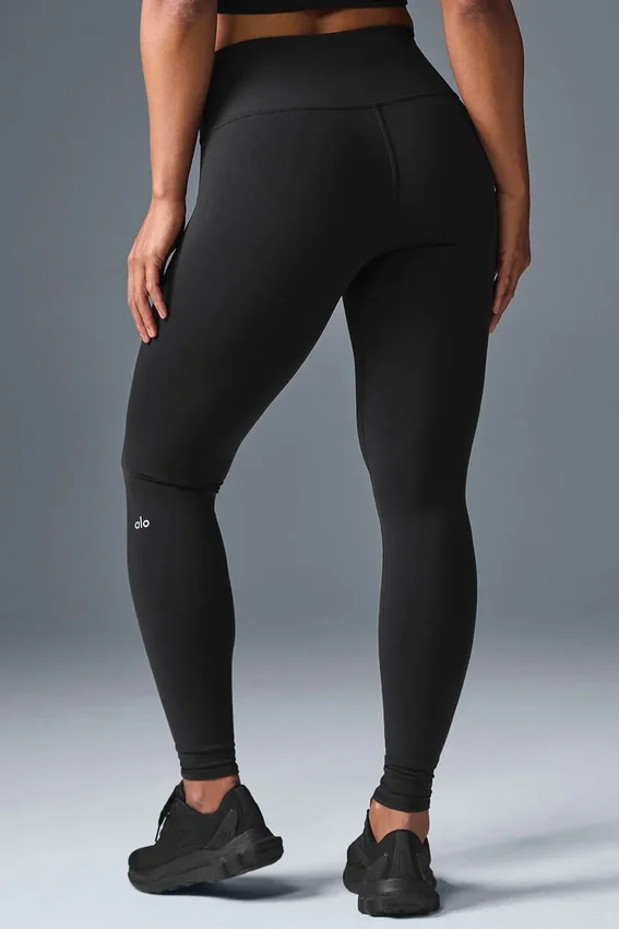 High-Waist Airbrush Legging – svart