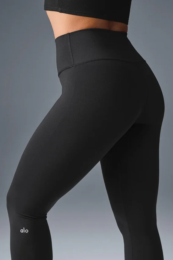 High-Waist Airbrush Legging – svart