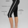 High-Waist Airbrush Race Pace Capri - svart/hvit