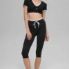 High-Waist Airbrush Race Pace Capri - svart/hvit