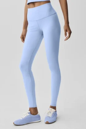 High-Waist Airbrush Tights – lys provenceblå