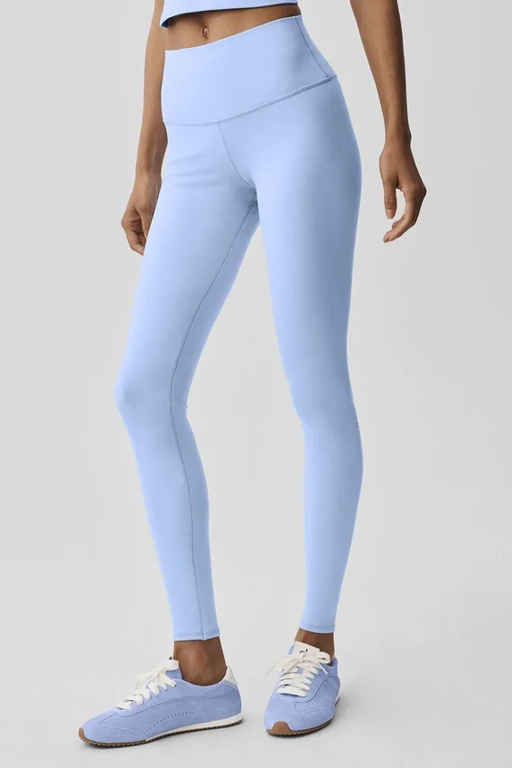 High-Waist Airbrush Tights – lys provenceblå