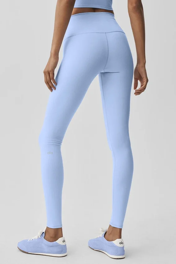 High-Waist Airbrush Tights – lys provenceblå