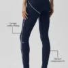 High-Waist Airbrush Tights med hjerte-mønster – marineblå/hvit