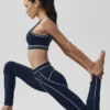 High-Waist Airbrush Tights med hjerte-mønster – marineblå/hvit