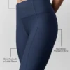 High-Waist Airlift 7/8 Fine Line Tights – marineblå
