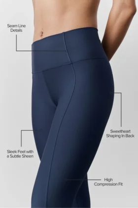 High-Waist Airlift 7/8 Fine Line Tights – marineblå