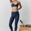High-Waist Airlift 7/8 Fine Line Tights – marineblå
