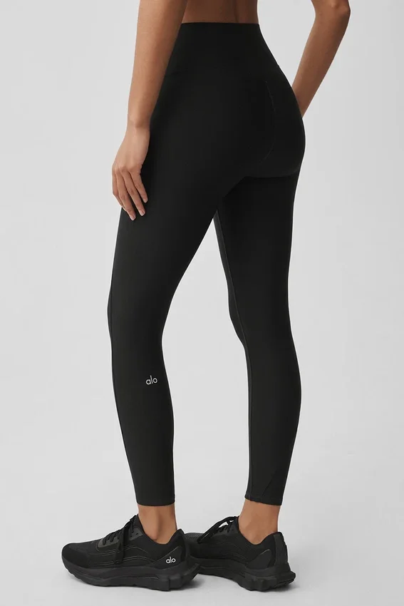 High-Waist Airlift 7/8 Fine Line Tights – svart