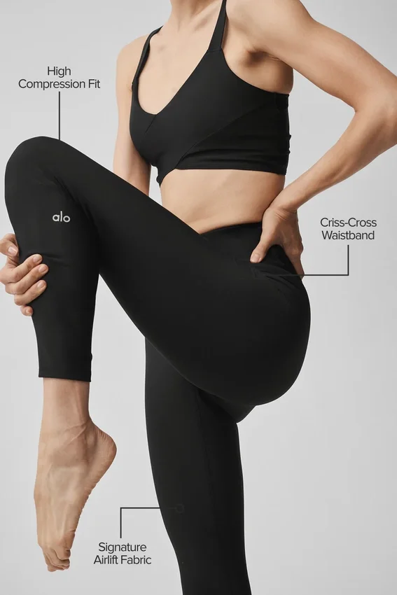 High-Waist Airlift 7/8 Horizon Tight – svart