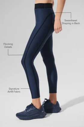 High-Waist Airlift 7/8 Line up Tights – Navy