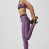 High-Waist Airlift 7/8 Line up Tights – Plum Kiss