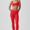 High-Waist Airlift Alignment Tights – Knallrød/hvit