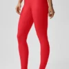 High-Waist Airlift Alignment Tights – Knallrød/hvit