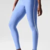 High-Waist Airlift Charger 7/8-tights – krystallklar blå/hvit