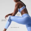 High-Waist Airlift Charger 7/8-tights – krystallklar blå/hvit