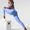 High-Waist Airlift Charger 7/8-tights – krystallklar blå/hvit