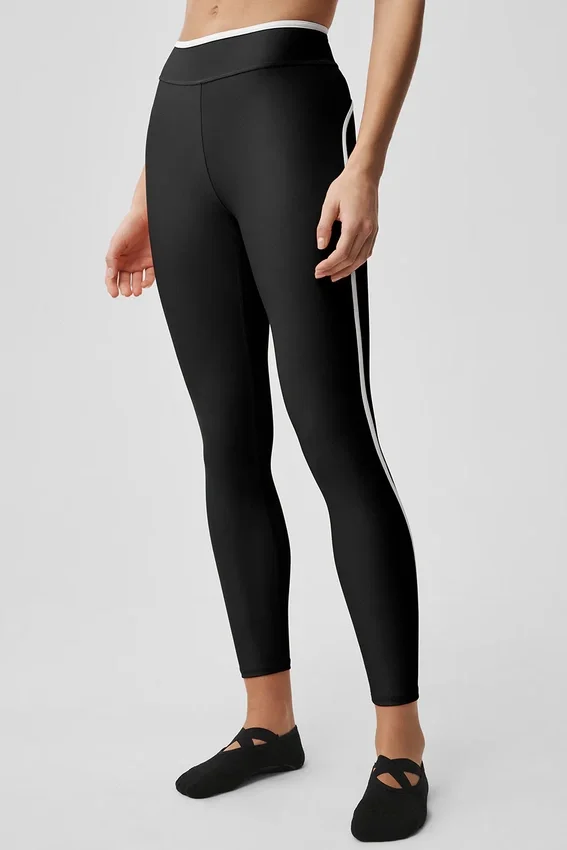 High-Waist Airlift Charger 7/8-tights – svart/hvit
