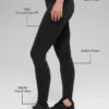 High-Waist Airlift Elongated Legging – svart