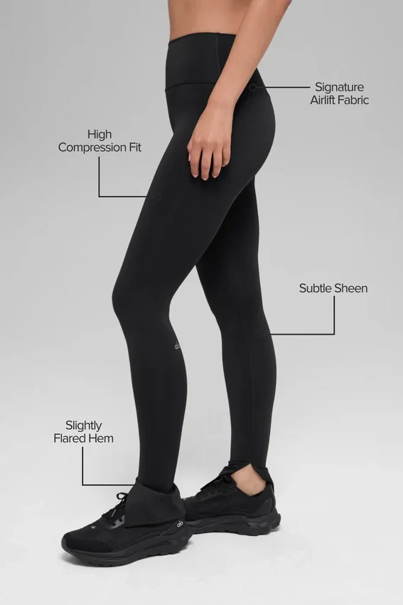 High-Waist Airlift Elongated Legging – svart