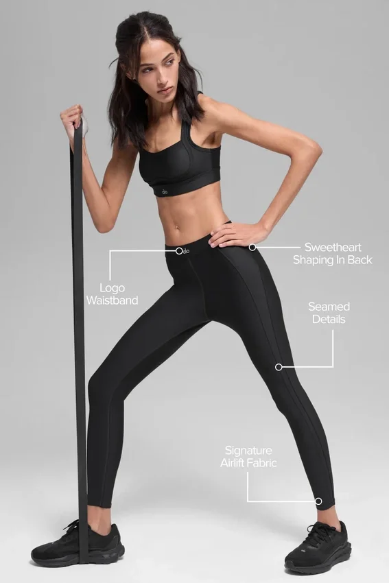 High-Waist Airlift Ignite 7/8 Tights – svart