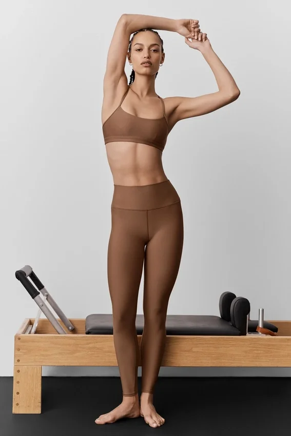 High-Waist Airlift Legging – solkysset brun