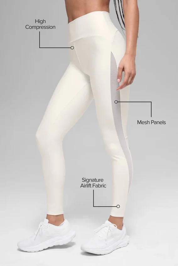 High-Waist Airlift Mesh Infatuation Tights – Ivory