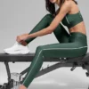 High-Waist Airlift Suit Up Tights – kløvergrønn/hvit